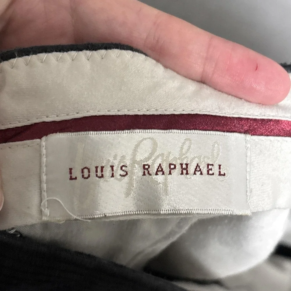 Vintage Louis Raphael Pants 36x31‎ Black Corduroy Pleated Cuffed 90s y2k Fall